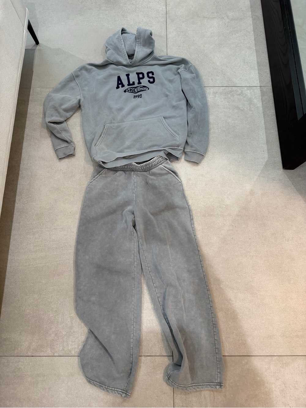 Gray Hoodie and Sweatpants Set